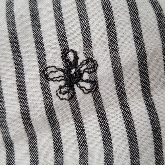 🔹️🔺️Anthropologie Everly Blue Embroidered Floral Cold Shoulder Top Large - Picture 11 of 16